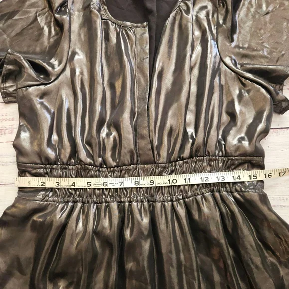 Anthropologie Somerset Maxi Dress Shine Edition Metallic Tiered Holiday Large - Picture 6 of 9